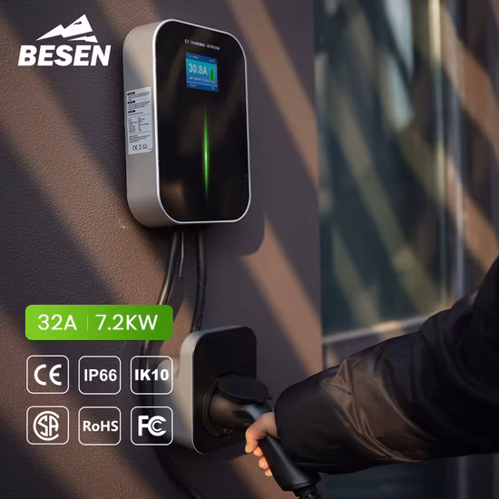 7.2kw Fast Electric Car Wallbox EV Charging Station with Type 2 Socket