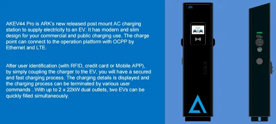 3 Phase AC Commercial Charging Car Charger 22kw EV Wallbox with APP 